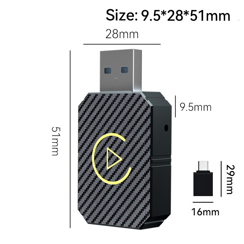 Adaptor Bluetooth auto, Carplay Android Auto, 2 in 1, USB, compact si ...