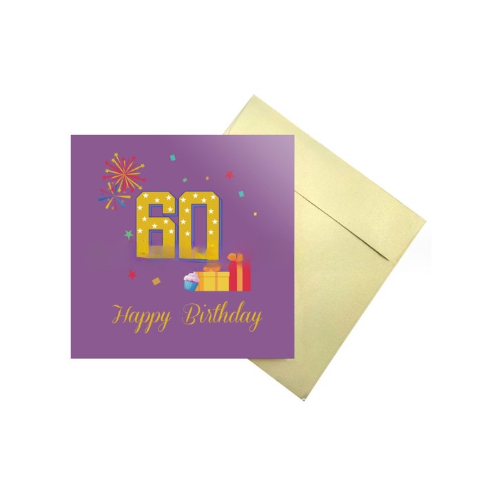 Felicitare 3D, Enforose, design elegant cu glitter, personalizabil, 13x18cm