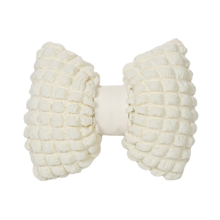 QttvbTna възглавница за кола, сладък дизайн, кадифе, еластична, бяла