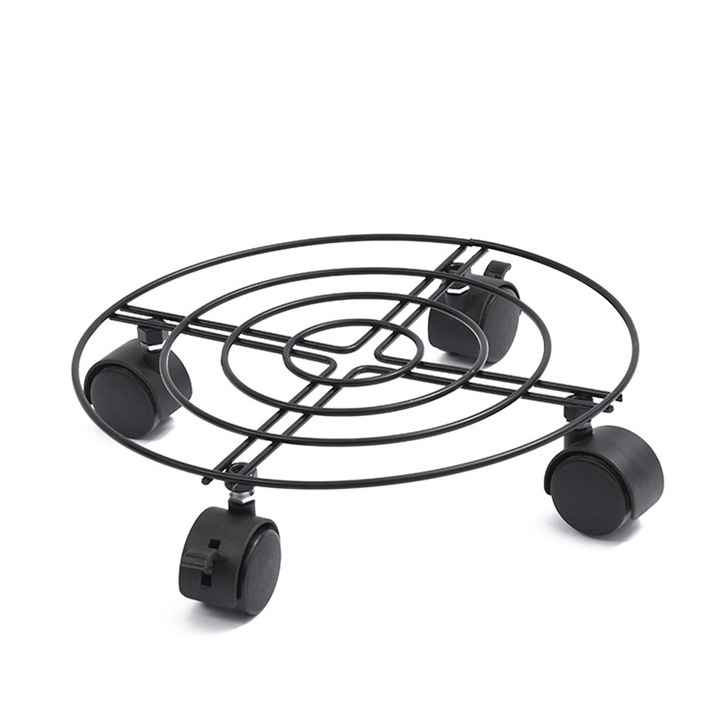 Suport mobil pentru plante, AMRINUGL, design modern, rezistent la coroziune, negru, dimensiuni variate.