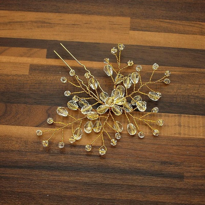 Accesoriu par, auriu, tip ac, cu margelute, Anneka C6, Pursehuit