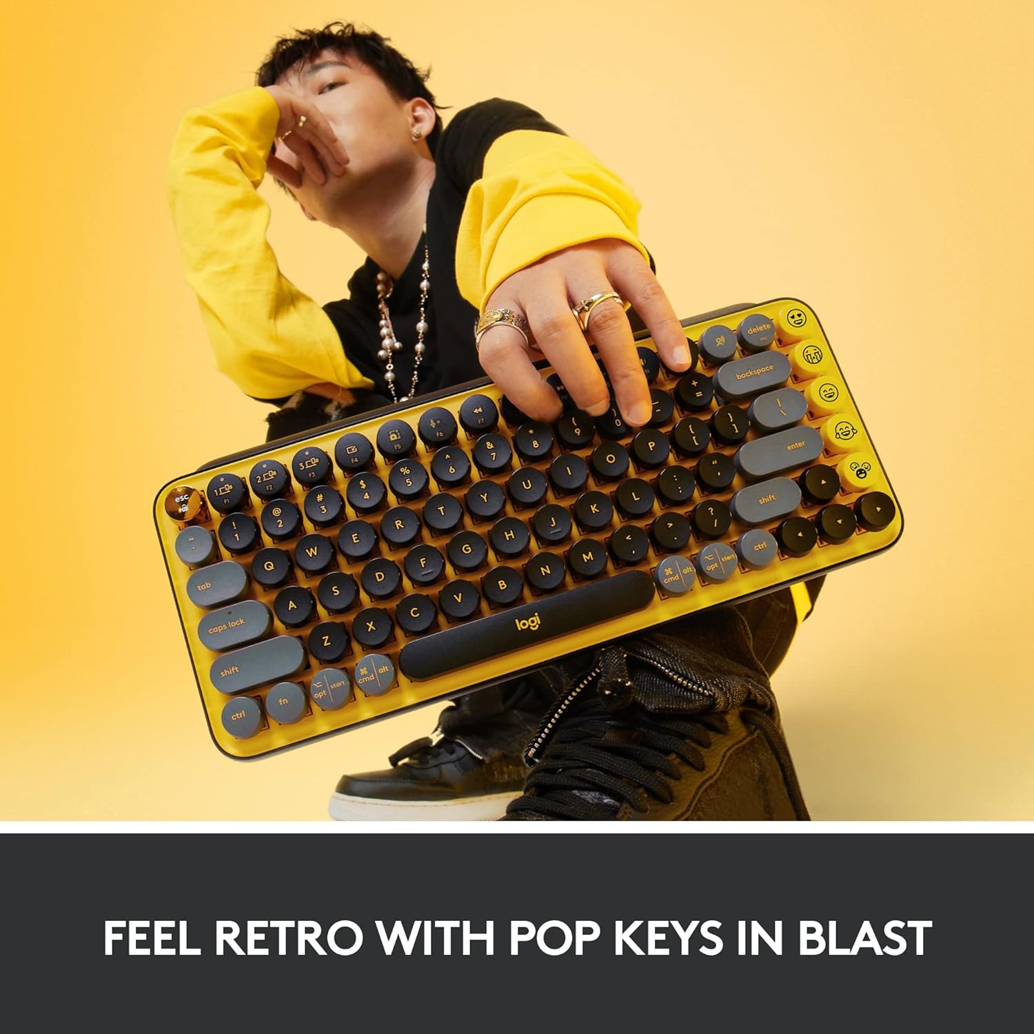 Tastatura mecanica wireless personalizabila cu emoji - Zeaicos