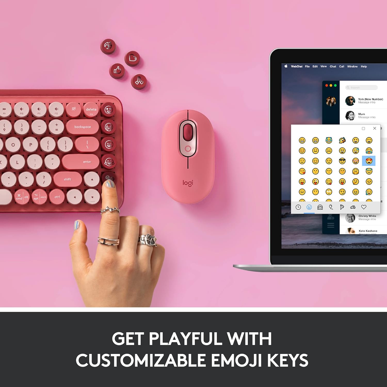 Tastatura mecanica wireless personalizabila cu emoji - Zeaicos