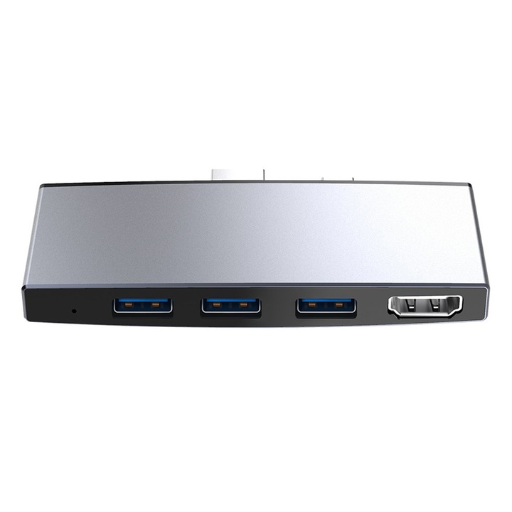 Докинг станция USB 3.0, 4K HDMI, 3 USB порта, четец за SD/microSD карти, алуминий, 9.5x5x1.7cm