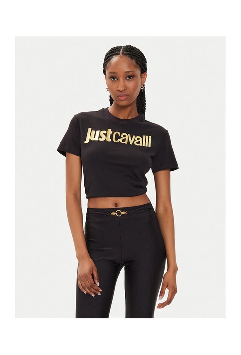 Tricou dama, Just Cavalli, 303655181, Bumbac, Negru, Negru, XL