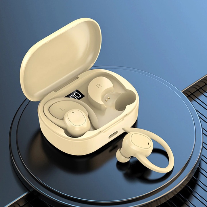YANYXR Bluetooth 5.3 vezeték nélküli fülhallgató, mikrofon, vezeték nélküli töltés, IPX7, 6 óra, fekete