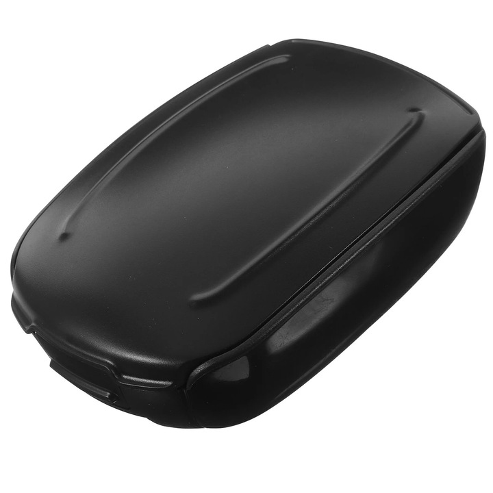 Husa durabila neagra pentru aparate auditive 9x6.5x3cm, rezistenta la apa si socuri