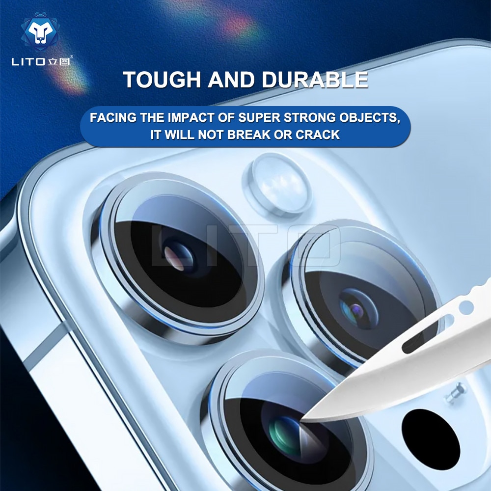Husa Protectie Compatibila cu S+ Camera Glass Protector, Lito, iPhone 15 Pro / iPhone 15 Pro Max - Black Titanium