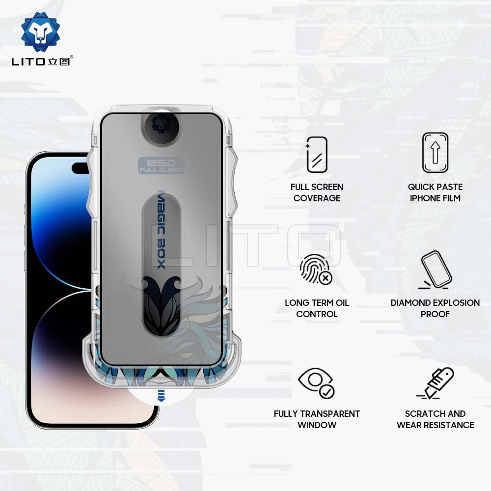 Husa Protectie Compatibila cu Magic Glass Box D+ Tools, Lito, iPhone 16 Pro - Privacy