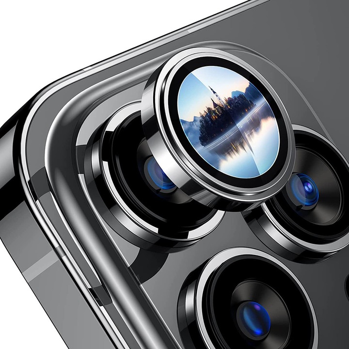 Защитен калъф, съвместим с S+ стъклен протектор за камера, Lito, iPhone 14 Pro / iPhone 14 Pro Max - Сребрист