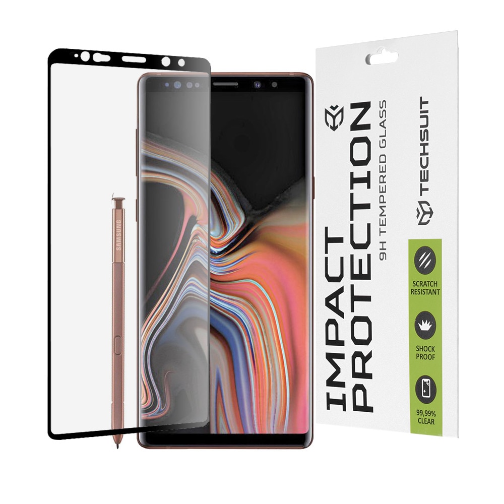 Folie pentru Samsung Galaxy Note 9 - Techsuit 111D Full Cover / Full Glue Glass / 3D Curved Screen - Black