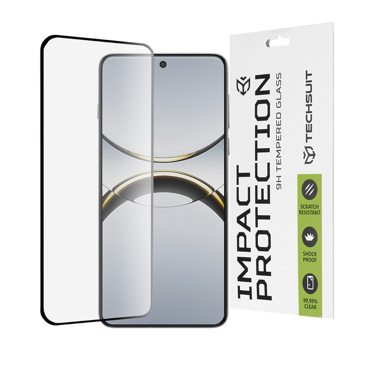 Folie per Oppo Find X8 Pro - Techsuit 111D Full Cover / Full Glue Glass / 3D Curved Screen - Черен