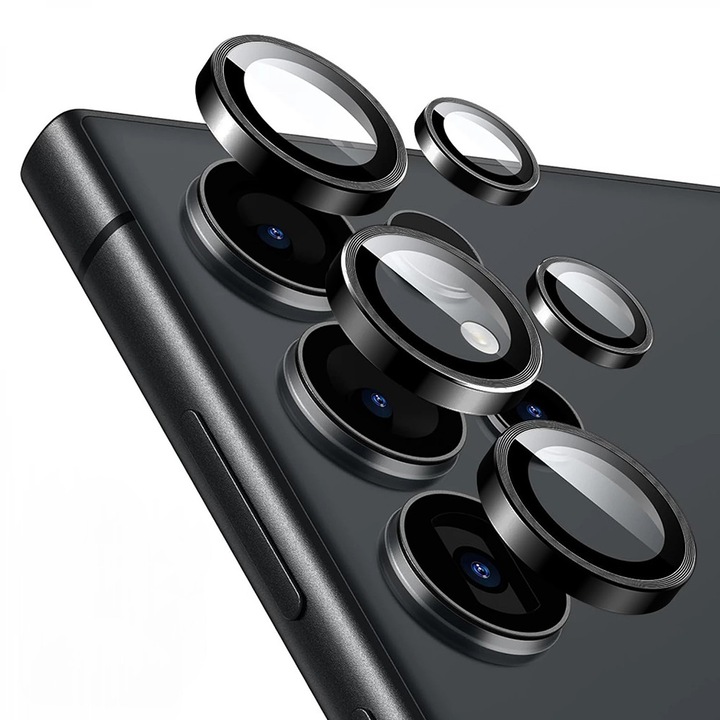 Защитен калъф, съвместим с S+ стъклен протектор за камера, Lito, Samsung Galaxy S25 Ultra - Черен