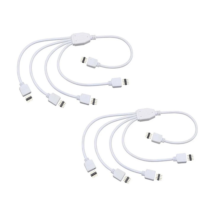 YANYXR LED splitter kábelkészlet, 4 tűs, 30.5x1.7x1cm, műanyag fém, többszínű