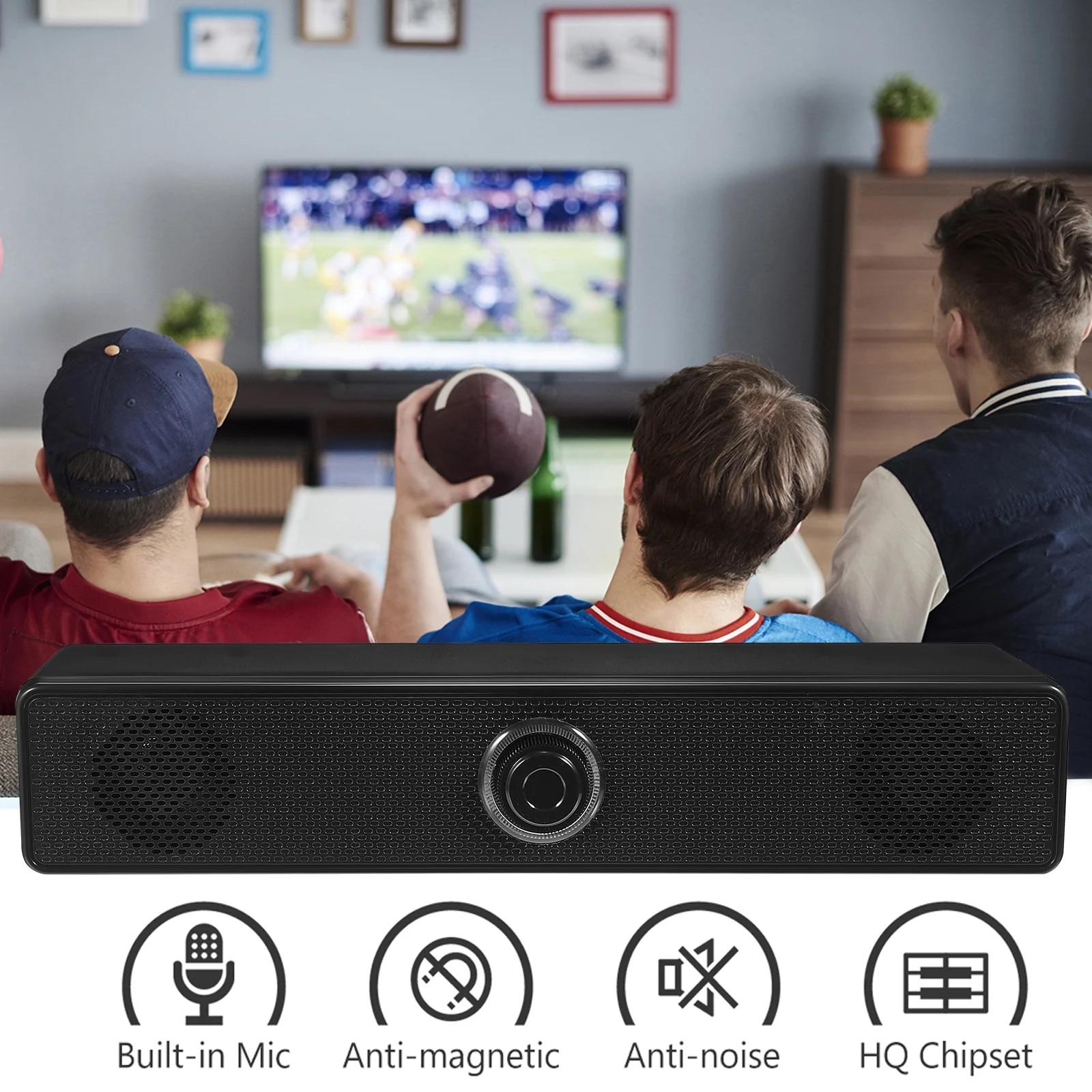 Boxa soundbar crem compacta 31.5x5.6x5.6cm pentru computer si acasa
