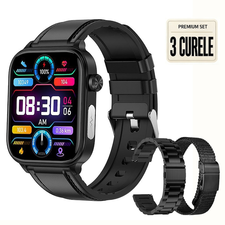 Smartwatch Copii Junior Gadget Safe Watch Active PRO cu GPS, TripleSafe™, Big Screen 1.83inch, Telefon, WhatsApp, Camera, Protectie la apa, Negru