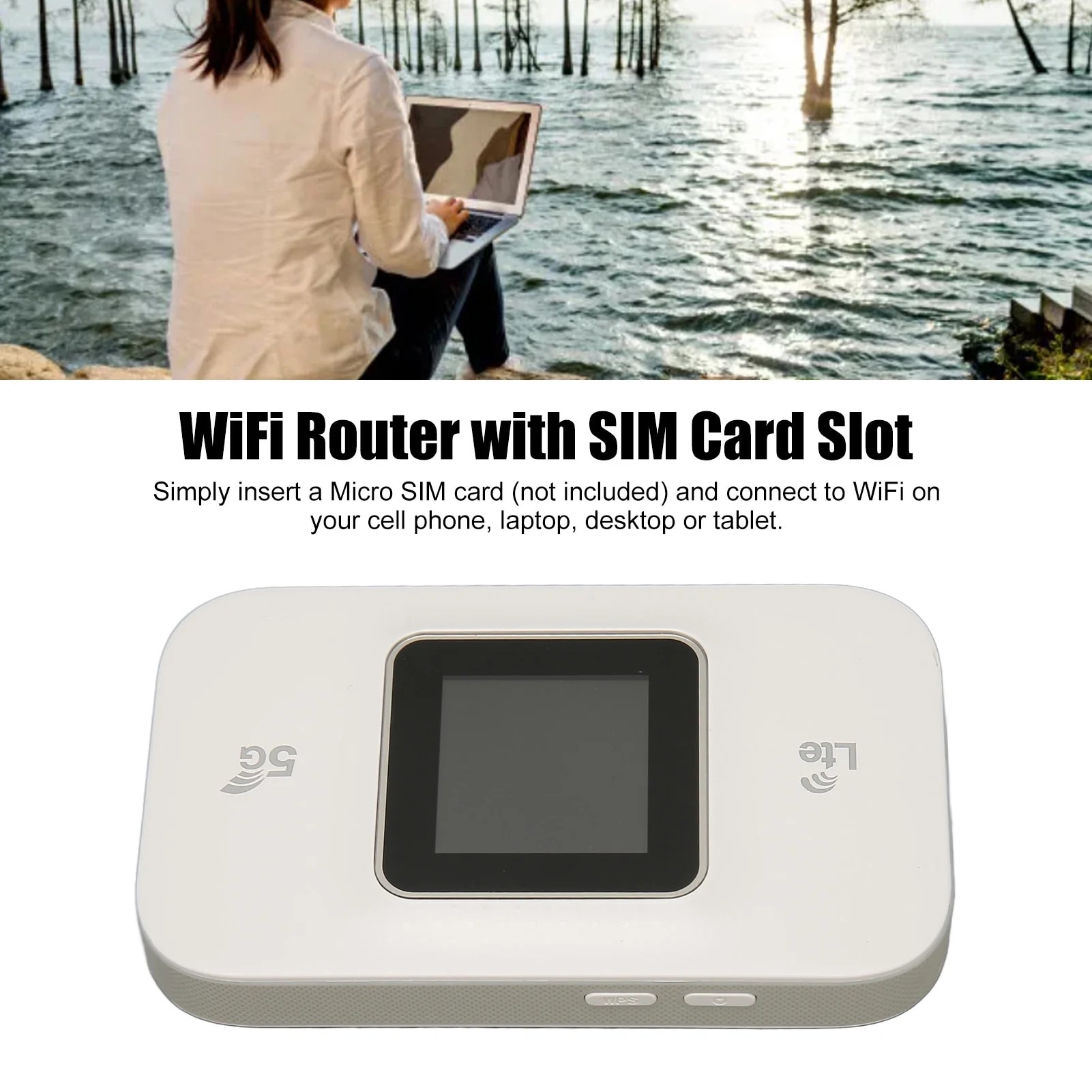 Semnal Router Cu Sim Router Wireless 5G, suporta 10 dispozitive, portabil, cu slot pentru ...