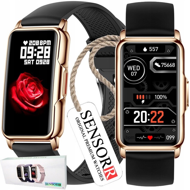 Smartwatch SENSORR, 1.47" Ecran Touch, Monitorizare Sanatate, design slim, meniu limba poloneza, IOS/Andriod