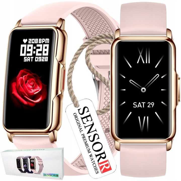 Smartwatch SENSORR, Ecran tactil 1,47", Rezistent la apa IP68, 40x26,5mm, Bluetooth, meniu in limba poloneza