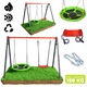 Cadru leagan cu cuib de stork K-SPORT ksoz015, Set cu leagan rosu, Pentru copii, Greutate maxima 150 kg, Otel inoxidabil, Usor de montat, 247 x 154 x 193 cm, Multicolor