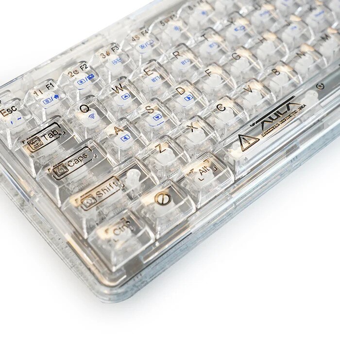 F68 Tastatura Mecanica Gaming, Aula F68 White Transparent, Hotswap RGB ...
