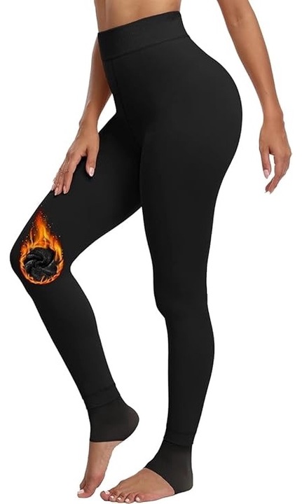 Női termoharisnya, rugalmas, fekete, egy méret mindenkinek