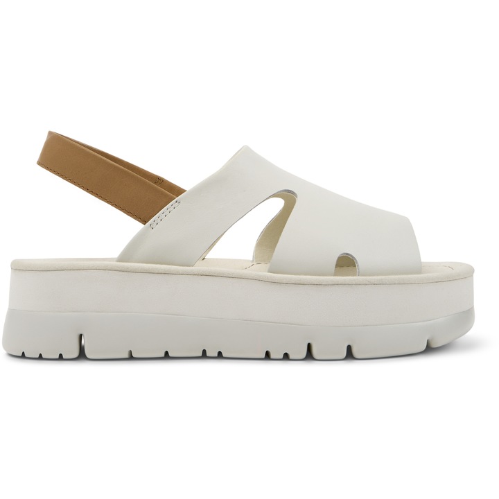 Camper, Sandale slingback Oruga Up, Alb murdar/Maro camel