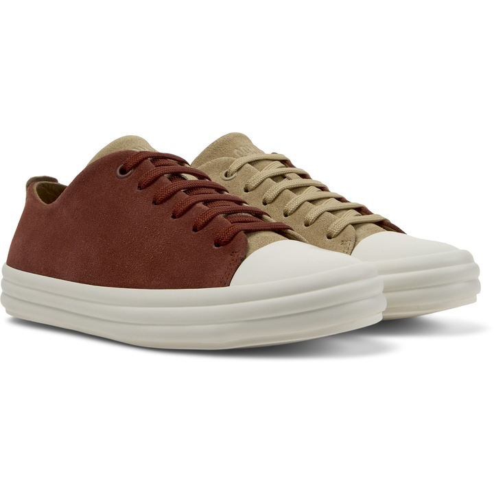 Camper, Pantofi sport cu model si sireturi, Rosu