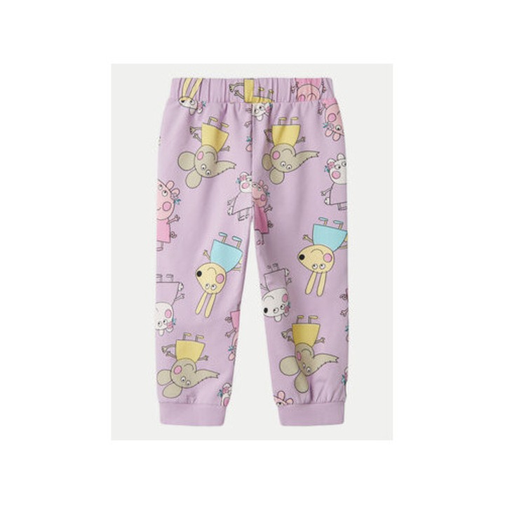 Pantaloni fete, Name It, 304937378, Bumbac organic, Violet, Violet