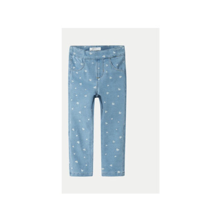 Pantaloni fete, Name It, 304718106, Bumbac/Poliester, Albastru, Albastru, 86 CM