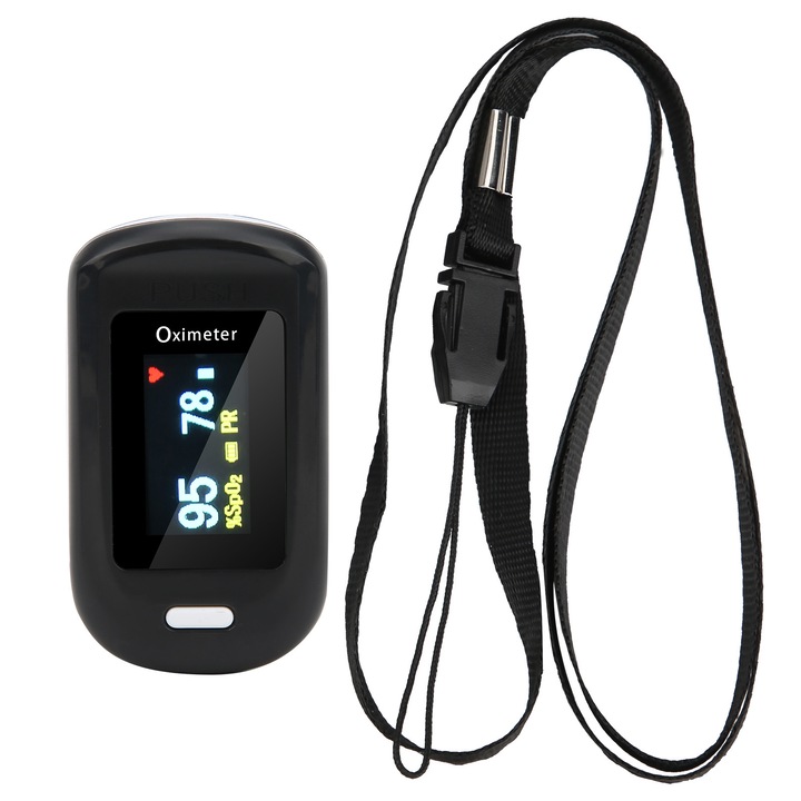 Pulsioximetru portabil cu varful degetului, saturatia oxigenului din sange, monitor de ritm cardiac