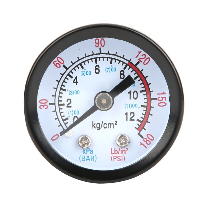 Enforose légkompresszor nyomásmérő, 0-180 PSI, 42mm, fekete