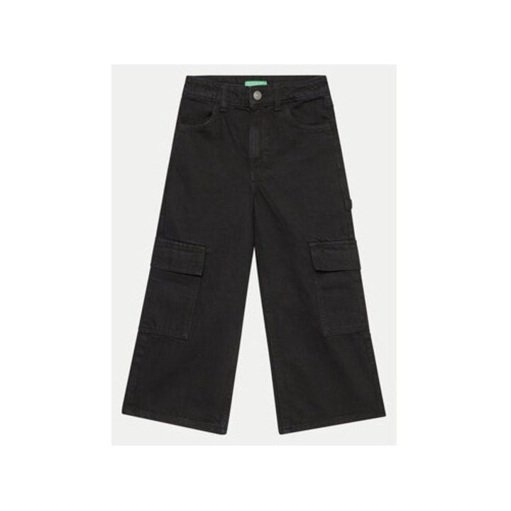 Lanyka nadrag, United Colors Of Benetton, 304279959, Pamut, Fekete, Fekete