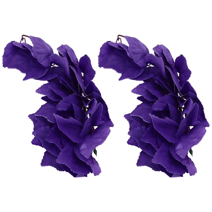 Set 2 plante artificiale pentru reptile, Enforose, violet, cu ventuze