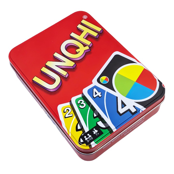 Családi kártyajáték, Enforose, 112 kártya, fém doboz, 2-10 játékos