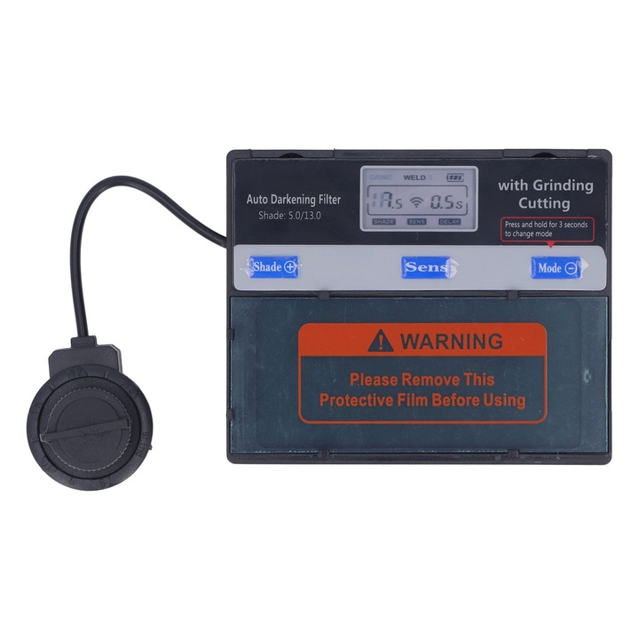 Vizor de sudura autointunecat Enforose, dimensiuni 109x89x9mm, sensibilitate ajustabila, alimentare solara