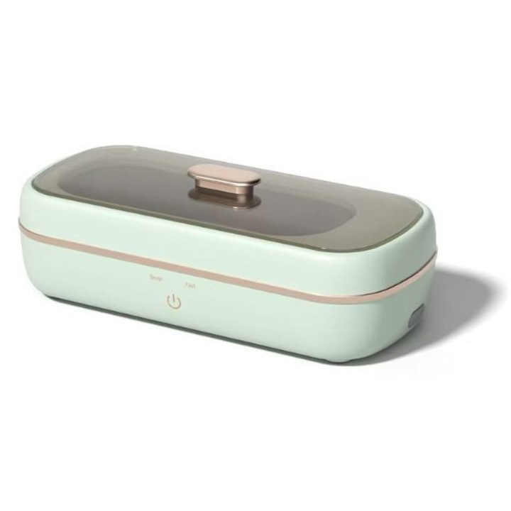 Ултразвуков стерилизатор Valiosa, UV светлина, 45 Khz, капацитет 350 ml, може да почиства зъбната плака, брекети, бижута, четки за зъби, аксесоари за маникюр, биберони, 360 почистване, зелен