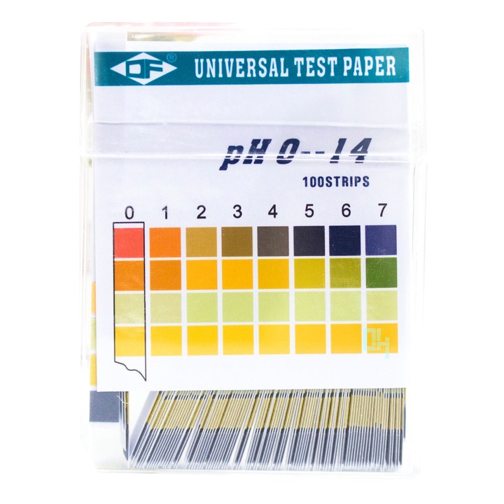 Hartie de testare PH, DF, 100 coli, 0-14, utilizare variata, masurare rapida