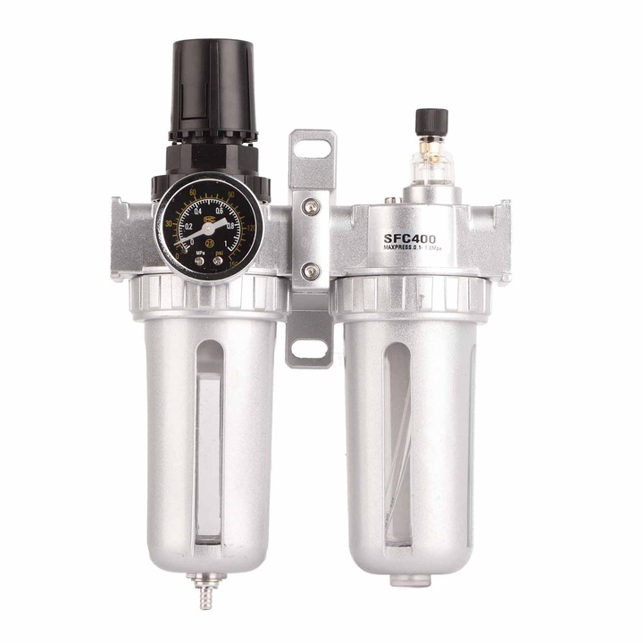 Filtru de aer Enforose, din aluminiu turnat, cu manometru, separator de ulei