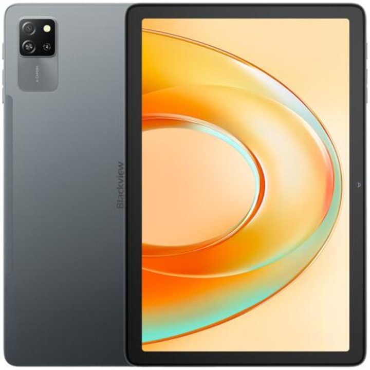 Таблет, Blackview Tab 60 Pro LTE 4GB/128GB, 10.1-inch HD 800x1280 IPS LCD, Octa-core T606 1.6GHz, 5MP Front/8MP Back Camera, Battery 7000mAh, USB Type-C, Android 14, SD card slot, Gray