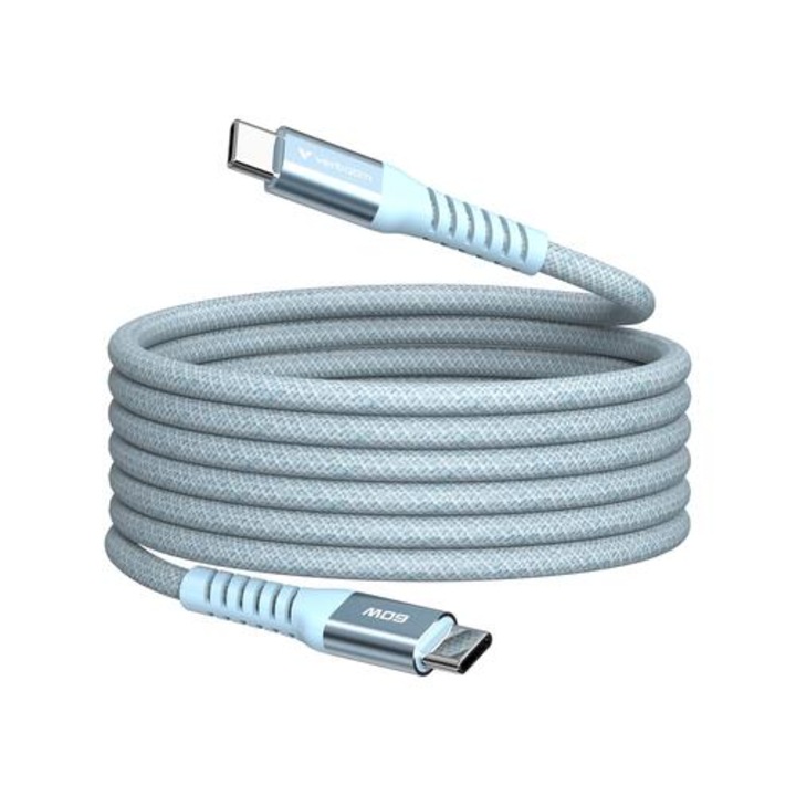 USB кабел, Verbatim Sync / Charge USB-C to USB-C 60W Magnetic 120 cm, Син цвят