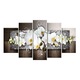 Tablouri set 5 piese, flori magnolie, multicolor, decorare interioare