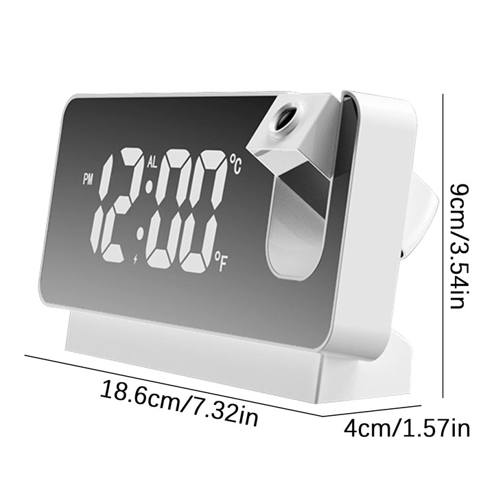 Ceas de proiectie YANYXR LED ecran mare mut 18.6x9x4cm