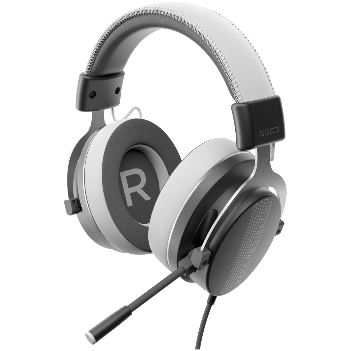 Casti Gaming Dark Project Vexo, difuzoare 50mm, multiplatforma, conectare prin Jack 3.5mm, Gri