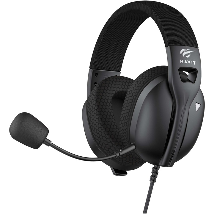 Слушалки Gaming HAVIT Fuxi H5d с микрофон, 50 мм високоговорители, Подвижен микрофон, Контрол на силата на звука, 3.5 мм жак връзка, Мултиплатформени, Черен