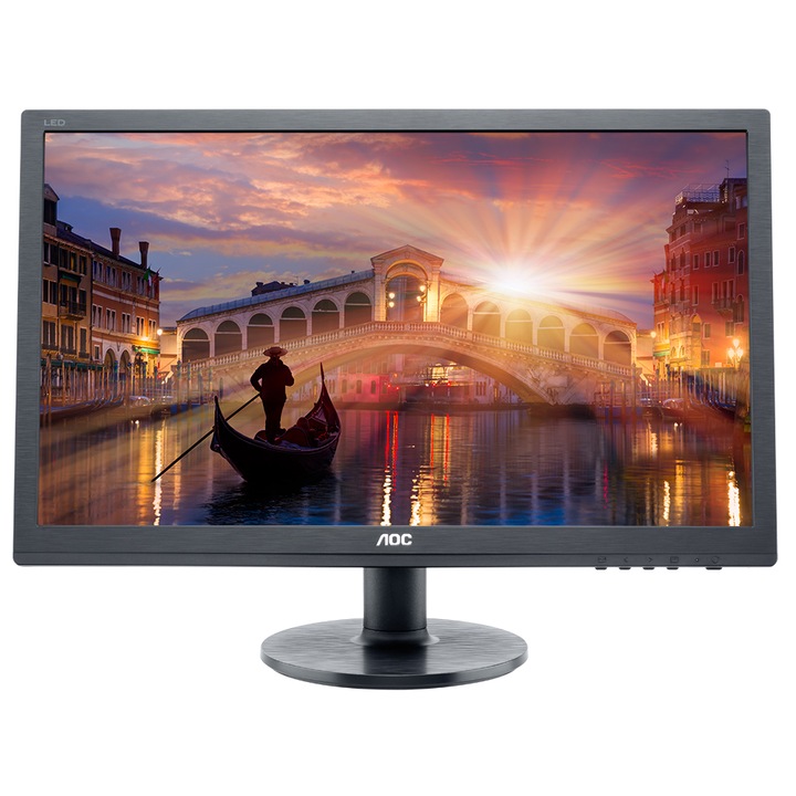 AOC E2460SH LED monitor, 24", Wide, Full HD, DVI, HDMI, VGA, Fekete
