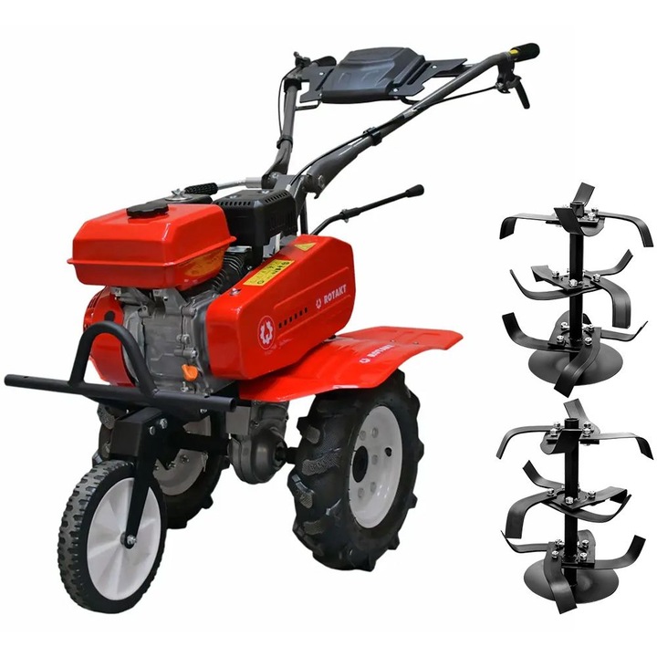 Motosapa Rotakt Junior RO70SS, motor 7CP, benzina, 2+1 viteze, latime lucru 56-83 cm, freze, roti cauciuc 4.00-8"