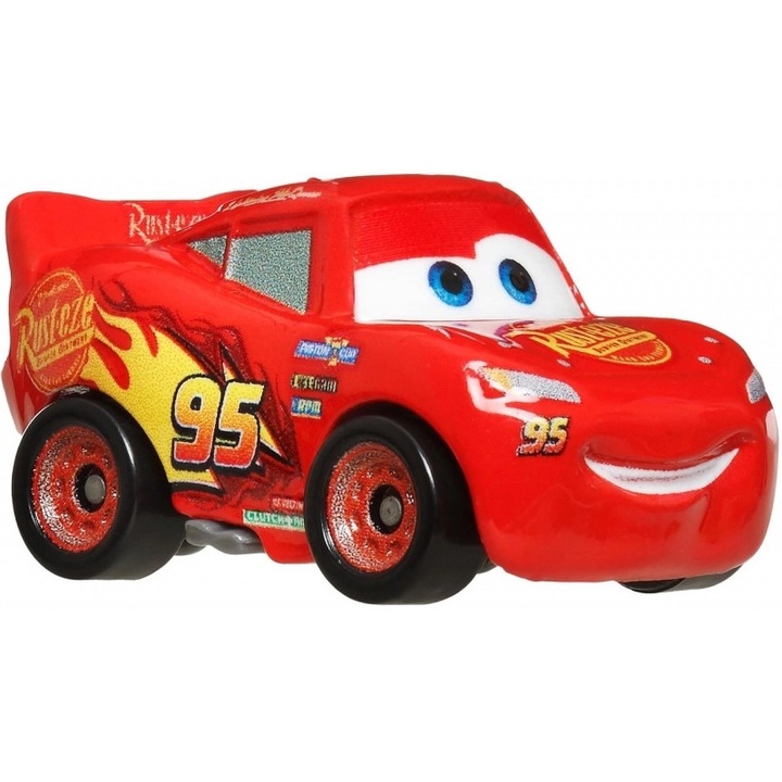 Masinuta Mini Racers, Mattel, Fulger McQueen, 3.5cm, multicolor