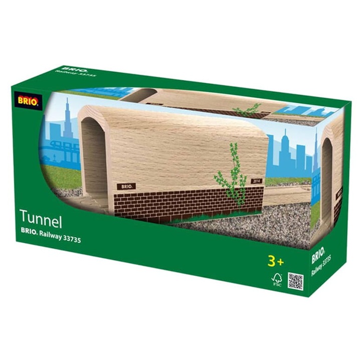 BRIO 33735 fa alagút, 22 cm, tégla mintás, játékvonatokhoz