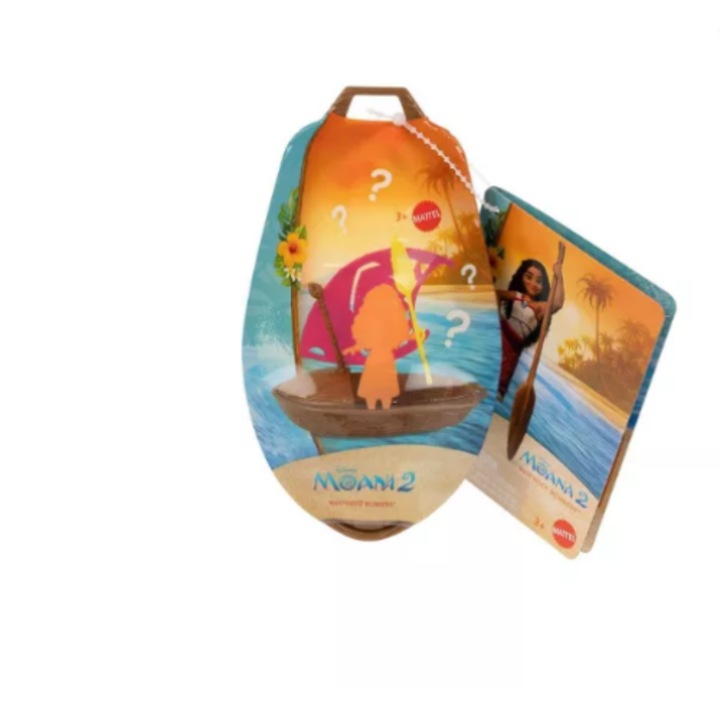 Disney Vaiana 2 baba szett, Mattel, 1 meglepetésbaba, 1 hajó, 9cm